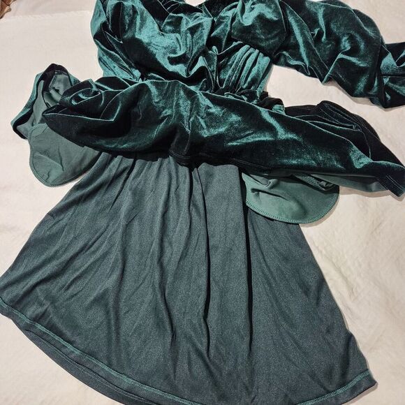 Draper James Dress For Women Size Medium Velvet Green Lined Pockets B7 - Picture 7 of 14